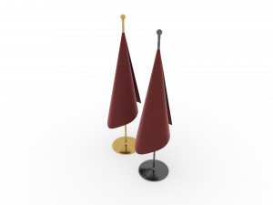 Flagpoles Low-poly 3D Model