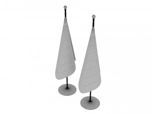 Flagpoles Low-poly 3D Model