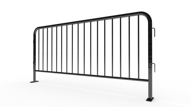 Black Metal Crowd Barrier Low-poly Model 3D .c4d .max .obj .3ds .fbx .stl .blend 