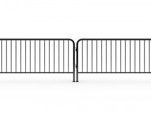 Black Metal Crowd Barrier Low-poly Model 3D