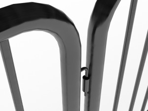 Black Metal Crowd Barrier Low-poly Model 3D