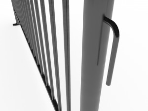 Black Metal Crowd Barrier Low-poly Model 3D
