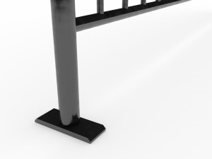 Black Metal Crowd Barrier Low-poly Model 3D