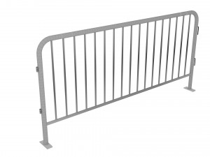 Black Metal Crowd Barrier Low-poly Model 3D