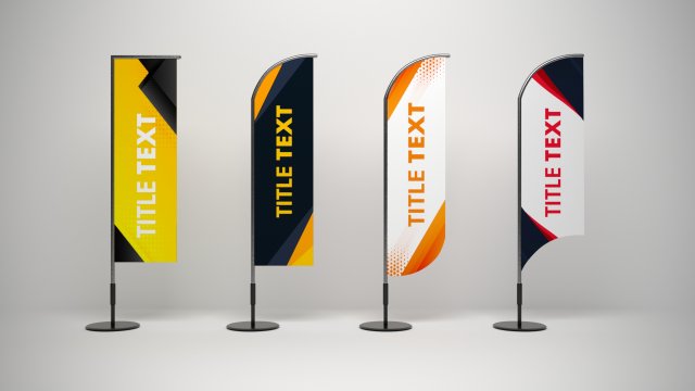 Banner Flags Low-poly Modelo 3D .c4d .max .obj .3ds .fbx .stl .blend 
