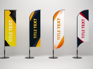 Banner Flags Low-poly 3D Model