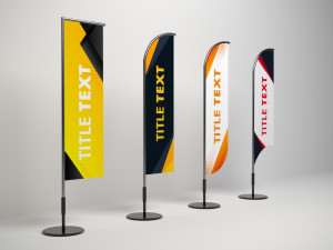 Banner Flags Low-poly Modelo 3D