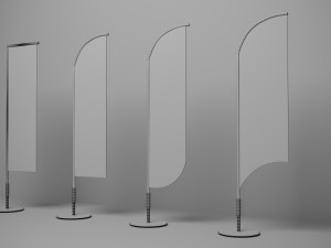 Banner Flags Low-poly Modelo 3D
