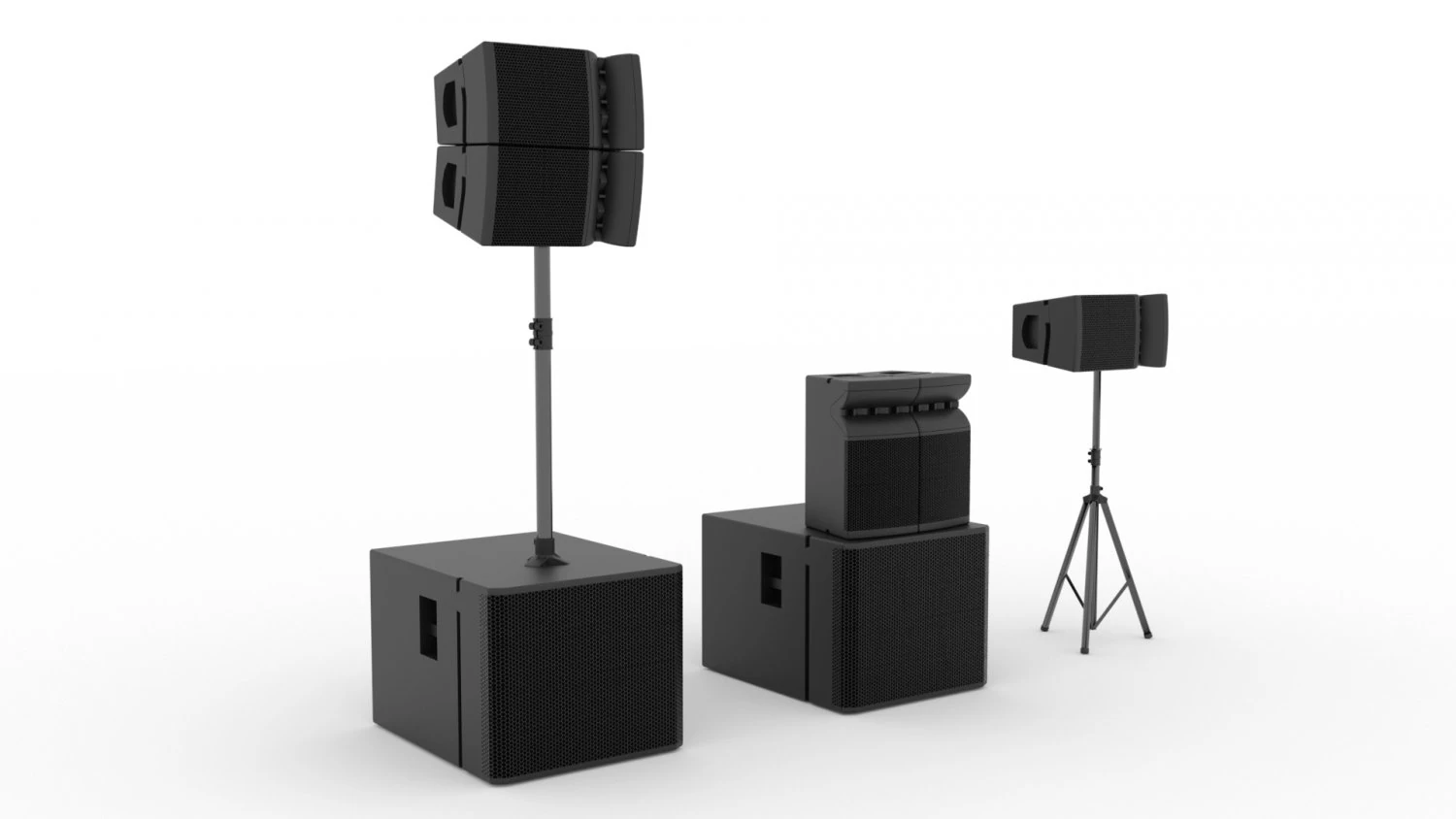 Concert Sound System Line Array JBL VRX 3D Model .c4d .max .obj .3ds .fbx .stl .blend