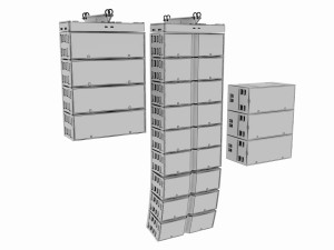 Concert Sound System Line Array L-Acoustics K1 Setup 3D Model
