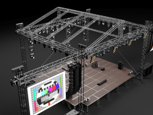Concert Stage Set Full Detail 3D 모델