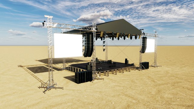 Concert Stage Set Full Detail 3D 모델 .c4d .max .obj .3ds .fbx .stl .blend 