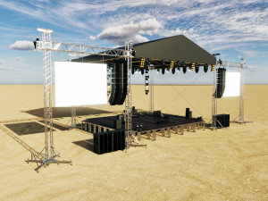 Concert Stage Set Full Detail 3D Model