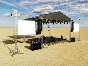 Концертная сцена, полная деталь 3D Модель