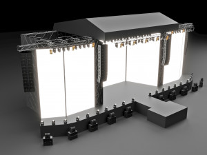 Concert and Festival Stage Set 3D Model