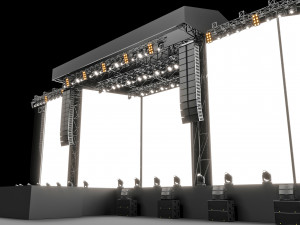 Concert and Festival Stage Set 3D Model