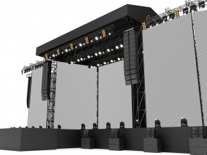 Concert and Festival Stage Set 3D Model