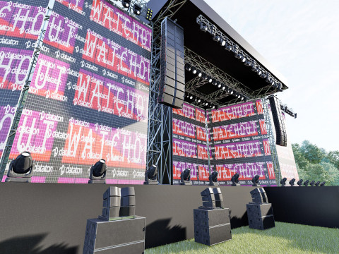 Concert and Festival Stage Set 3D Model