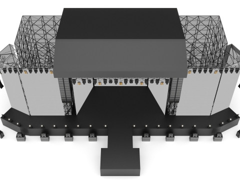 Concert and Festival Stage Set 3D Model