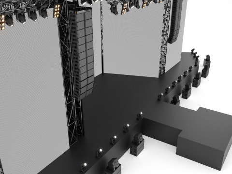 Concert and Festival Stage Set 3D Model