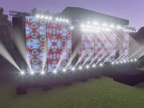 Concert and Festival Stage Set 3D Model