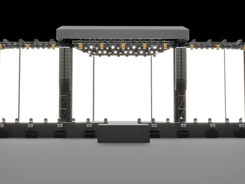 Concert and Festival Stage Set 3D Model