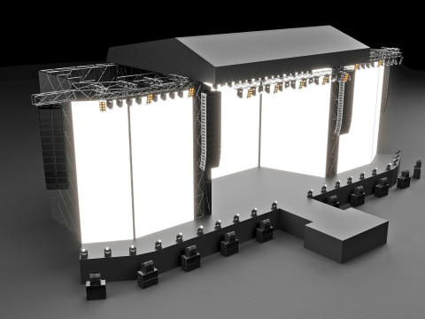 Concert and Festival Stage Set 3D Model