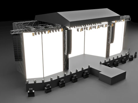 Concert and Festival Stage Set 3D Model