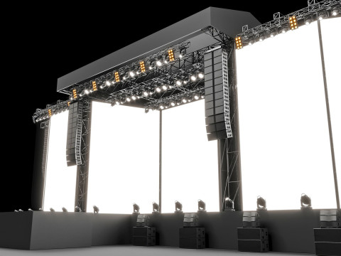 Concert and Festival Stage Set 3D Model