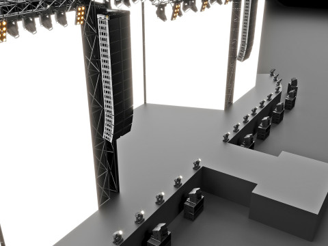 Concert and Festival Stage Set 3D Model