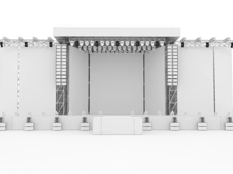 Concert and Festival Stage Set 3D Model