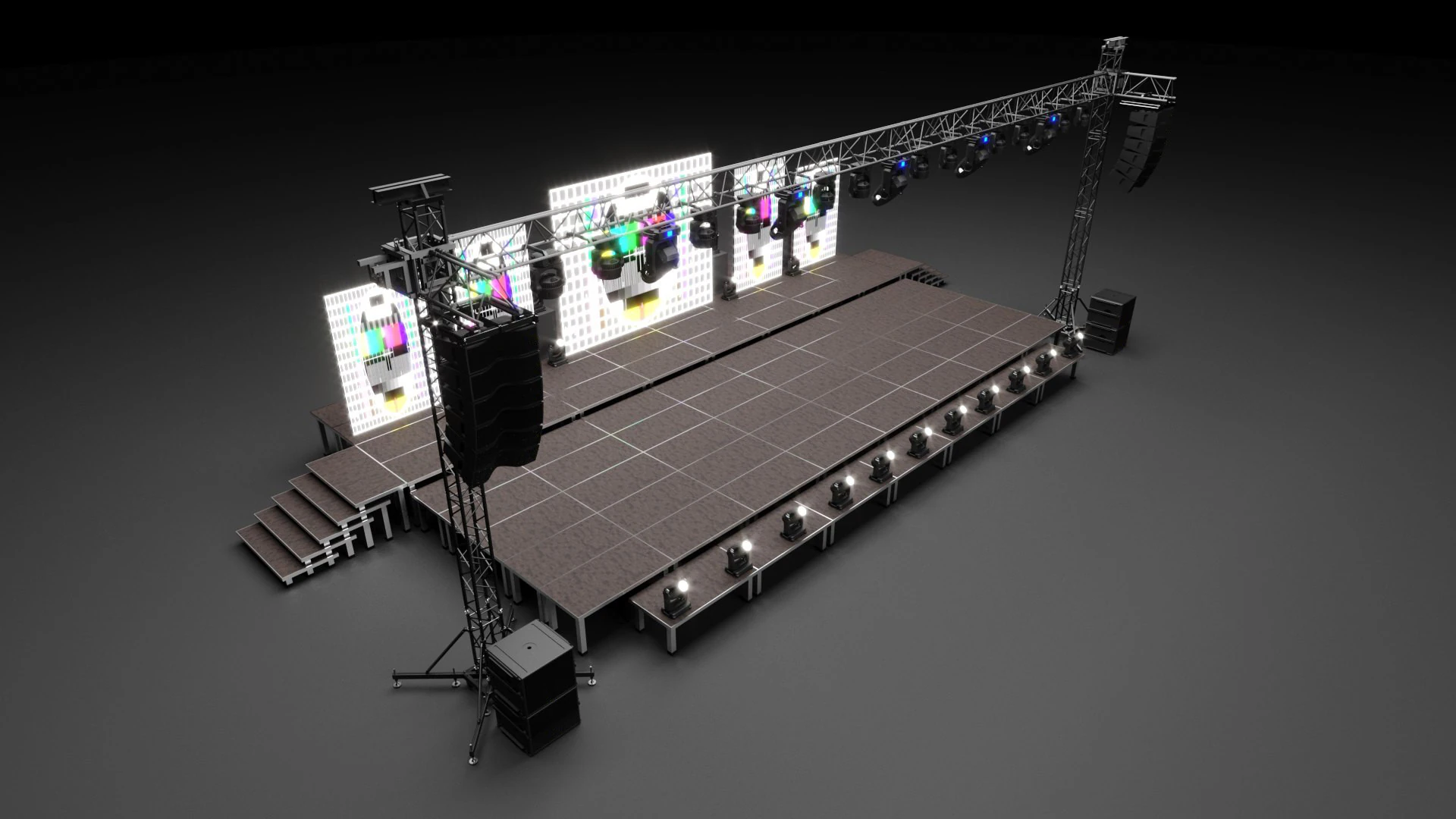 Stage Set Design 3D Model .c4d .max .obj .3ds .fbx .stl .blend 