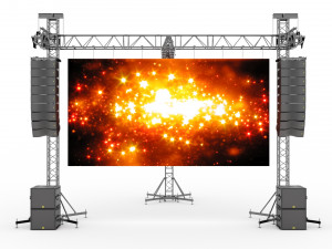 Truss Linearray Speakers and Led Screen Model Model 3D