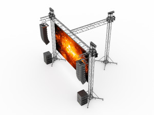 Truss Linearray Speakers and Led Screen Model Model 3D