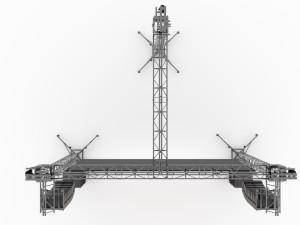 Truss Linearray Speakers and Led Screen Model Model 3D