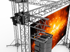 Truss Linearray Speakers and Led Screen Model Model 3D