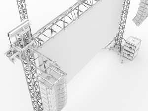 Truss Linearray Speakers and Led Screen Model Model 3D