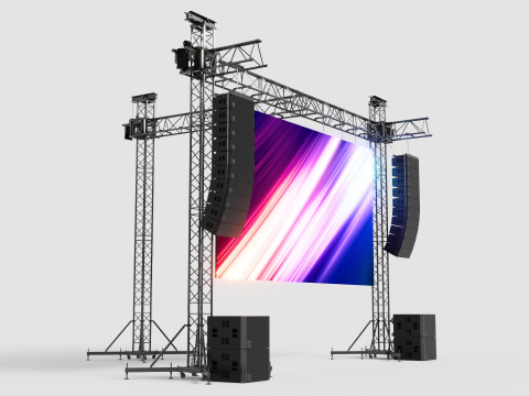 Truss Linearray Speakers and Led Screen Model 3Dモデル