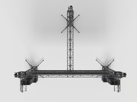 Truss Linearray Speakers and Led Screen Model Modelo 3D