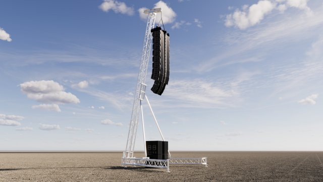 Concert Sound System Line Array Modello 3D .c4d .max .obj .3ds .fbx .stl .blend 