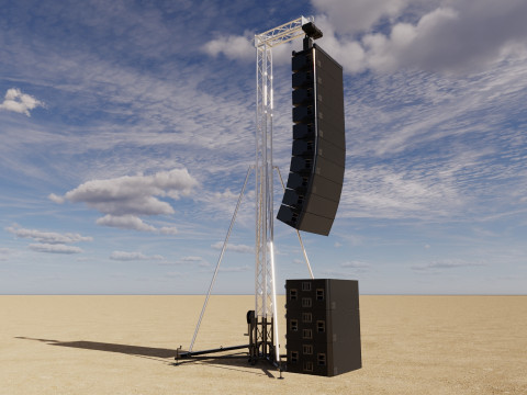 Concert Speaker Tower 3D Modell