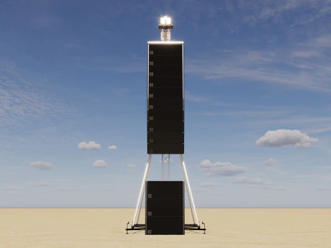 Concert Speaker Tower 3D Model