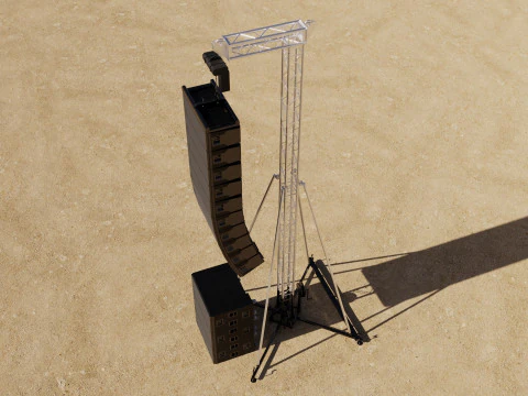 Concert Speaker Tower 3D Model