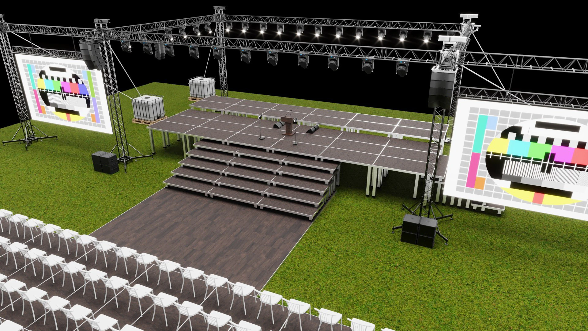 Concert Stage Design 3D Model .c4d .max .obj .3ds .fbx .stl .blend 