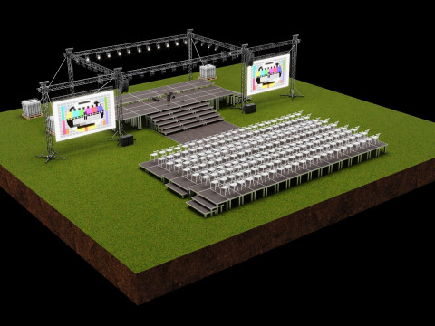 Concert Stage Design 3D Model