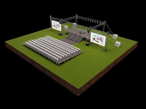 Concert Stage Design 3D Model