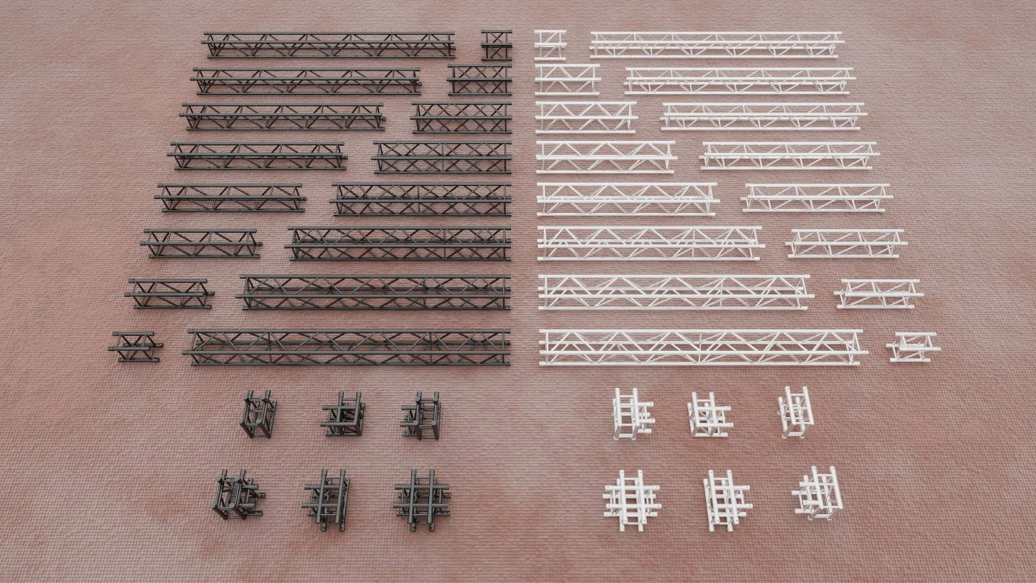 Stage Constructions Elements Truss 3D Model .c4d .max .obj .3ds .fbx .stl .blend 