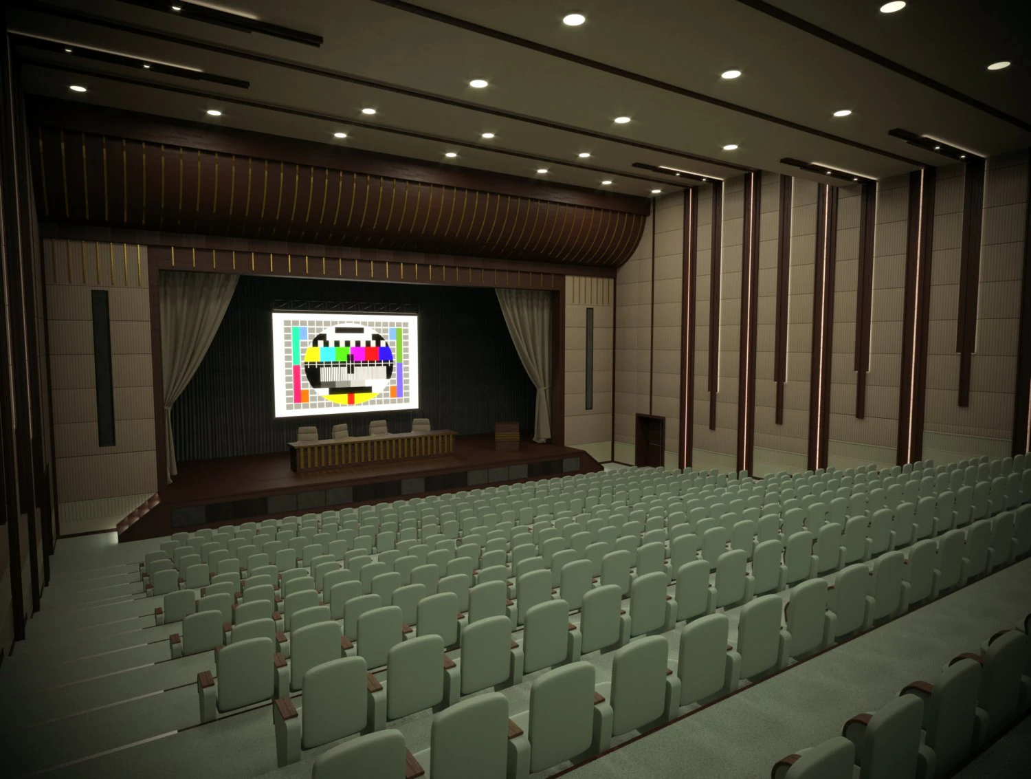 Convention Hall 3D Model .c4d .max .obj .3ds .fbx .stl .blend 