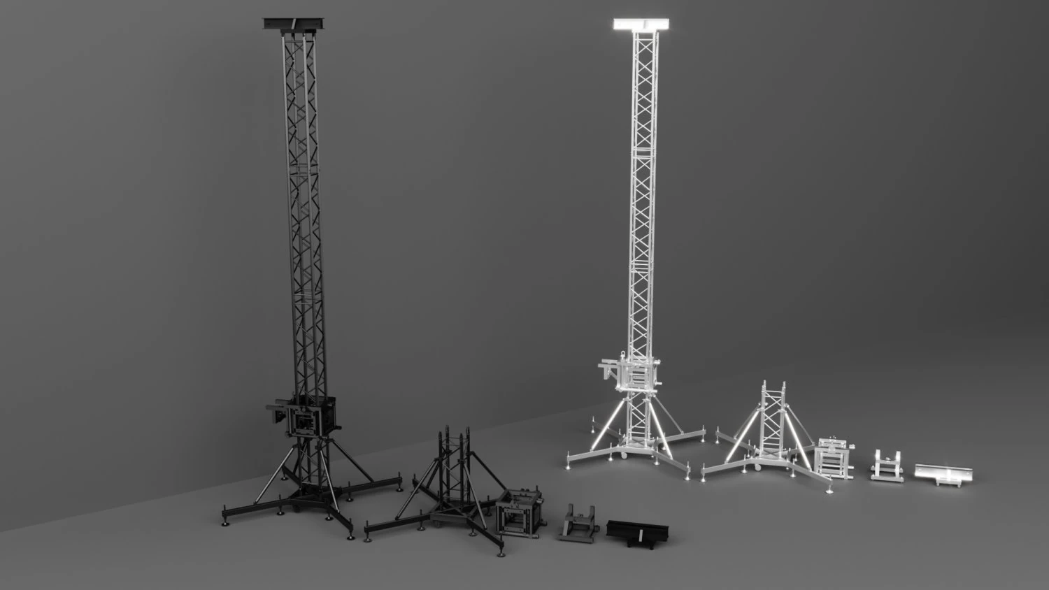 Detailed Concert Truss Leg 3D Model .c4d .max .obj .3ds .fbx .stl .blend 