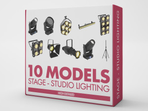 10 Models Stage Studio Lighting Collection 3Dモデル